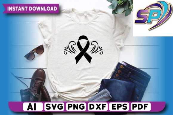 Cancer Awareness Monogram T Shirt Design for Graphics and Print Templates