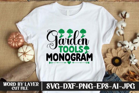 Garden Tools Monogram SVG: A Versatile Graphic for T-Shirt Designs