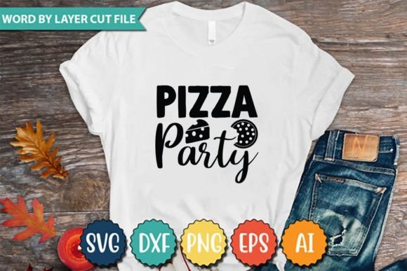 Pizza Party Graphics for T-Shirt Designs and More
