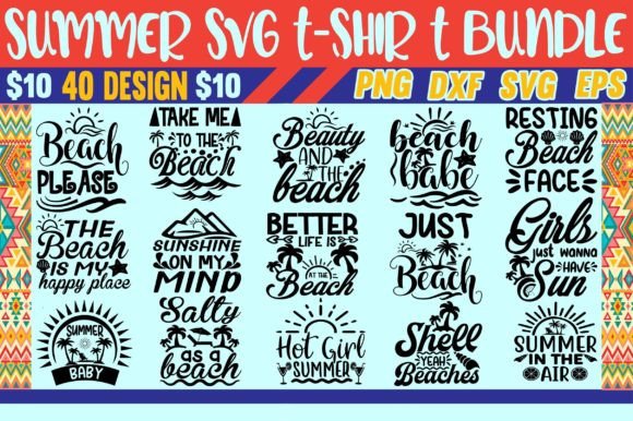 Summer Svg T-shirt Bundle: Perfect for Vibrant Graphics and T-Shirt Designs