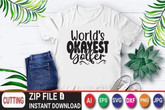 World's Okayest Golfer: A Versatile T-Shirt Design Graphic